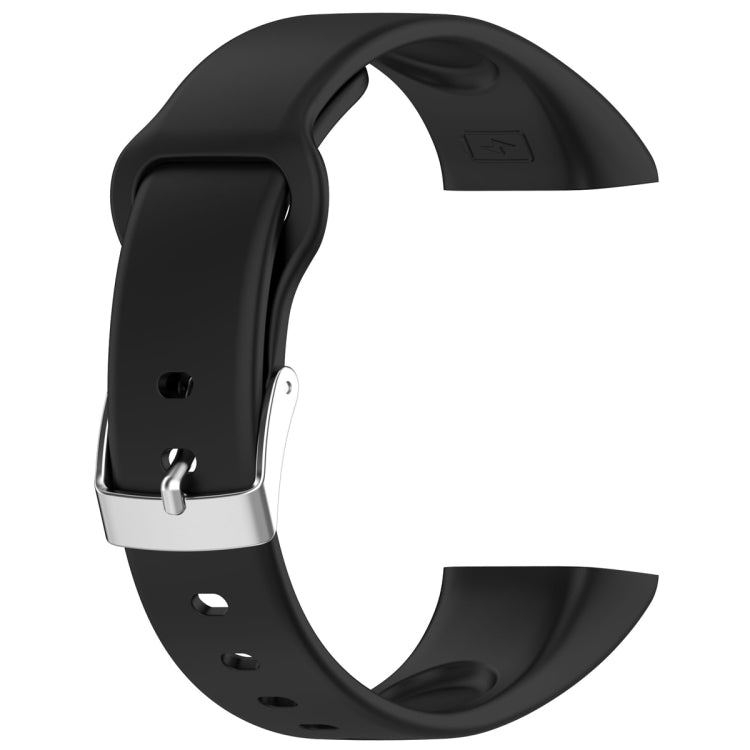 For Mambo Band 6S Solid Color Silver Buckle Silicone Watch Band(Black) - Watch Bands by PMC TechLife | Online Shopping South Africa | PMC TechLife