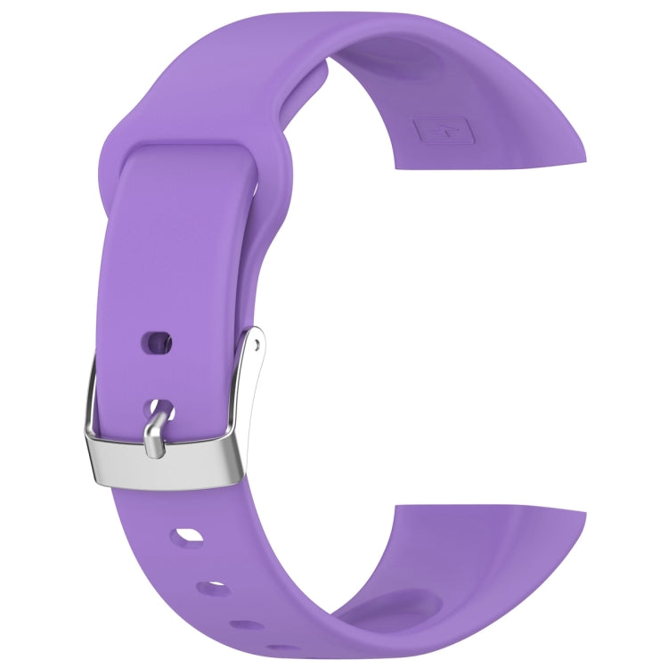 For Mambo Band 6S Solid Color Silver Buckle Silicone Watch Band(Purple) - Watch Bands by PMC TechLife | Online Shopping South Africa | PMC TechLife