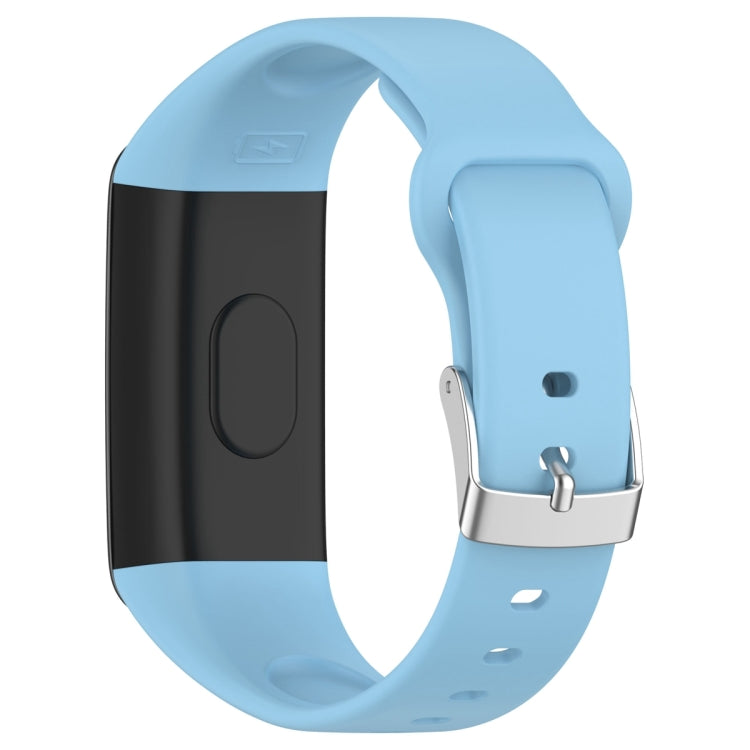 For Mambo Band 6S Solid Color Silver Buckle Silicone Watch Band(Light Blue) - Watch Bands by PMC TechLife | Online Shopping South Africa | PMC TechLife