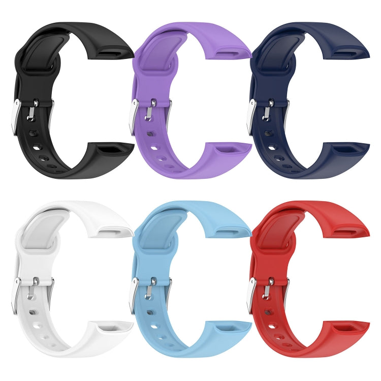 For Mambo Band 6S Solid Color Silver Buckle Silicone Watch Band(Purple) - Watch Bands by PMC TechLife | Online Shopping South Africa | PMC TechLife