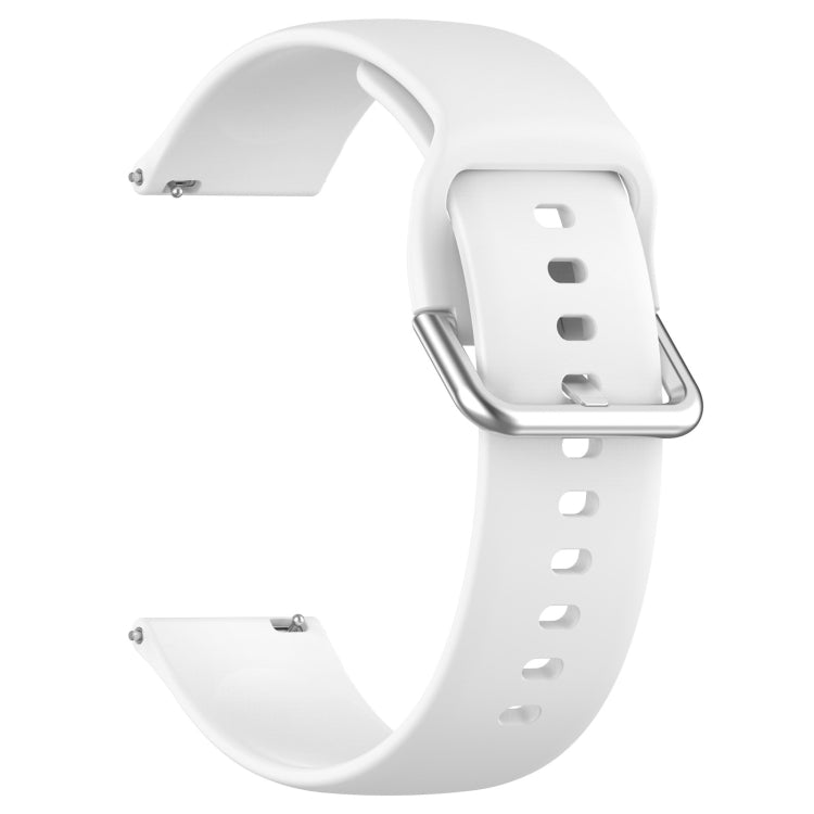 For CMF Watch Pro D395 / Watch Pro 2 22mm Solid Color Silver Buckle Silicone Watch Band, Size:S(White) - Watch Bands by PMC TechLife | Online Shopping South Africa | PMC TechLife | Buy Now Pay Later Mobicred