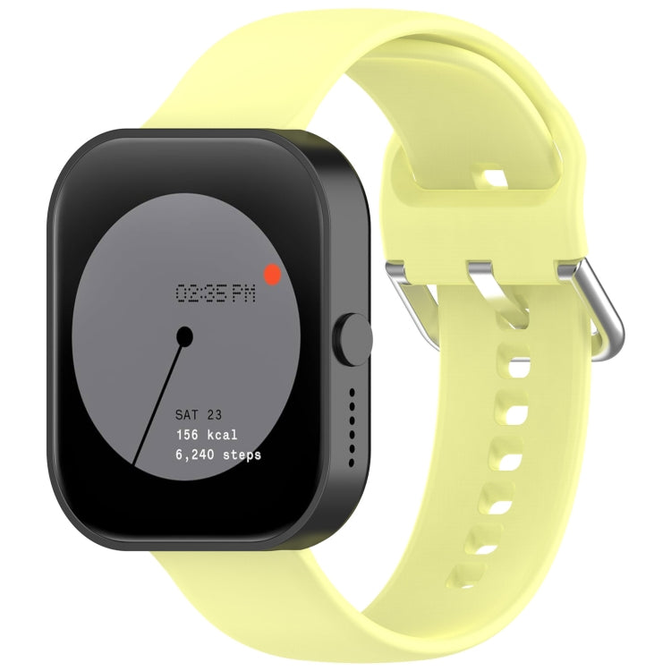 For CMF Watch Pro D395 22mm Solid Color Silver Buckle Silicone Watch Band, Size:S(Yellow) - Watch Bands by PMC TechLife | Online Shopping South Africa | PMC TechLife