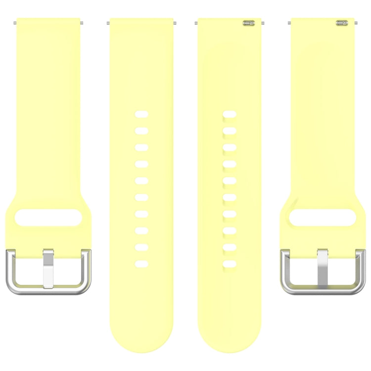 For CMF Watch Pro D395 22mm Solid Color Silver Buckle Silicone Watch Band, Size:S(Yellow) - Watch Bands by PMC TechLife | Online Shopping South Africa | PMC TechLife