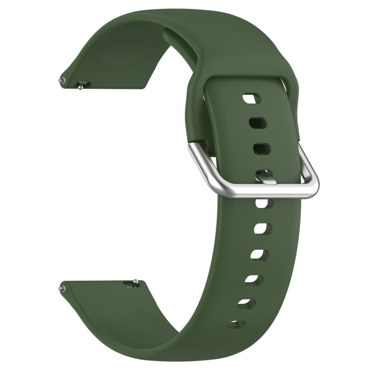 For CMF Watch Pro D395 22mm Solid Color Silver Buckle Silicone Watch Band, Size:S(Army Green) - Watch Bands by PMC TechLife | Online Shopping South Africa | PMC TechLife