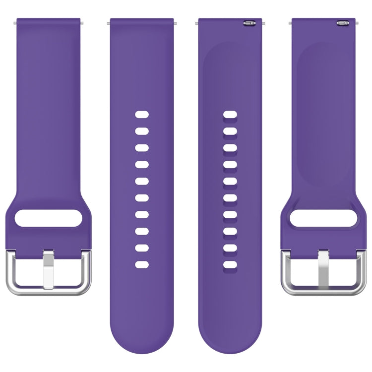 For CMF Watch Pro D395 22mm Solid Color Silver Buckle Silicone Watch Band, Size:S(Purple) - Watch Bands by PMC TechLife | Online Shopping South Africa | PMC TechLife