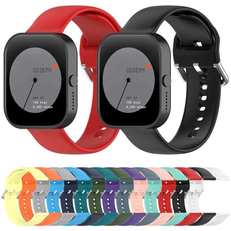 For CMF Watch Pro D395 22mm Solid Color Silver Buckle Silicone Watch Band, Size:S(Red) - Watch Bands by PMC TechLife | Online Shopping South Africa | PMC TechLife