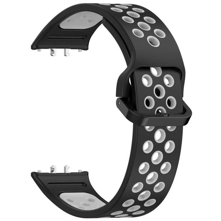 For Samsung Galaxy Fit 3 Two Color Breathable Silicone Watch Band(Black Grey) - Watch Bands by PMC TechLife | Online Shopping South Africa | PMC TechLife