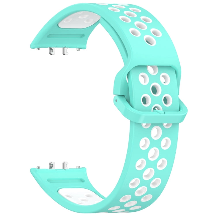 For Samsung Galaxy Fit 3 Two Color Breathable Silicone Watch Band(Teal White) - Watch Bands by PMC TechLife | Online Shopping South Africa | PMC TechLife