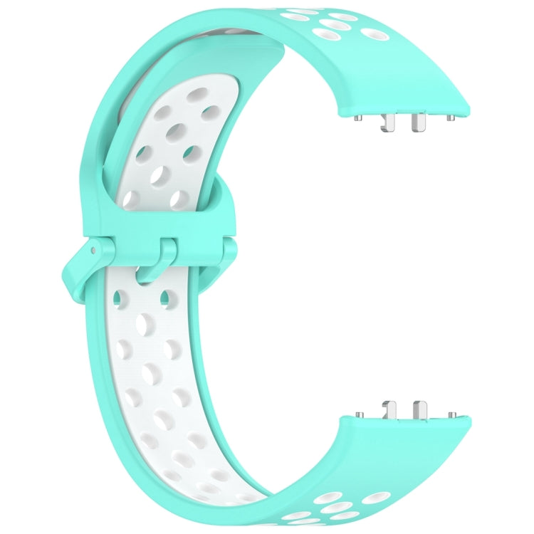For Samsung Galaxy Fit 3 Two Color Breathable Silicone Watch Band(Teal White) - Watch Bands by PMC TechLife | Online Shopping South Africa | PMC TechLife