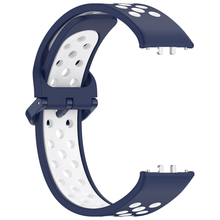 For Samsung Galaxy Fit 3 Two Color Breathable Silicone Watch Band(Midnight Blue White) - Watch Bands by PMC TechLife | Online Shopping South Africa | PMC TechLife