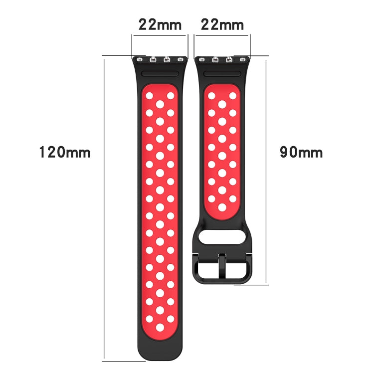 For Samsung Galaxy Fit 3 Two Color Breathable Silicone Watch Band(Grey Orange) - Watch Bands by PMC TechLife | Online Shopping South Africa | PMC TechLife