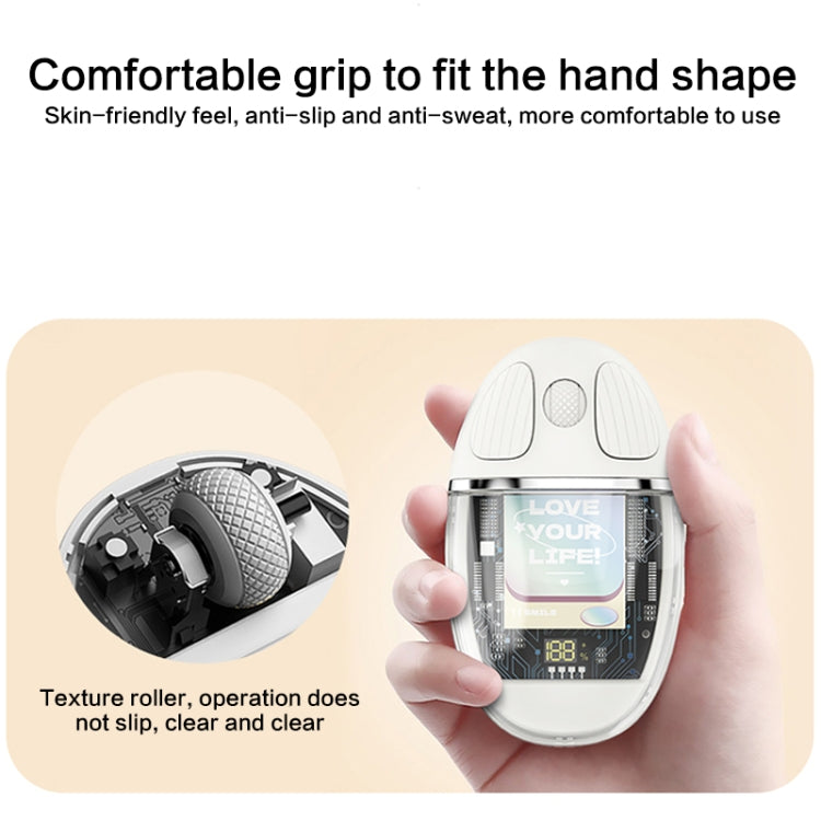 ZGA Colorful Transparent Dual Mode Wireless 2.4G + Bluetooth 5.0 Mouse(Creamy White) - free shipping - PMC Jewellery - Order now!