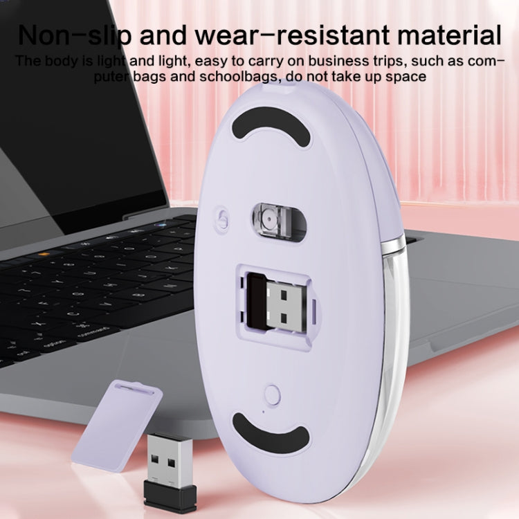 ZGA Colorful Transparent Dual Mode Wireless 2.4G + Bluetooth 5.0 Mouse(Creamy White) - free shipping - PMC Jewellery - Order now!