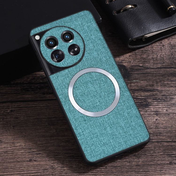 For OnePlus 12 CD Magsafe Magnetic Cloth Texture Phone Case(Light Green) - OnePlus Cases by PMC TechLife | Online Shopping South Africa | PMC TechLife