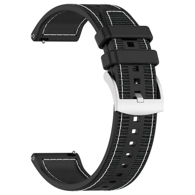 22mm Hybrid Nylon Braid Silicone Watch Band(Black) - 22mm Bands by PMC TechLife | Online Shopping South Africa | PMC TechLife