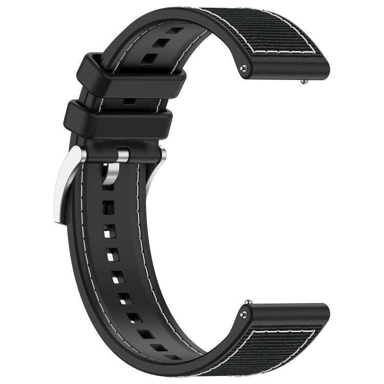 22mm Hybrid Nylon Braid Silicone Watch Band(Black) - 22mm Bands by PMC TechLife | Online Shopping South Africa | PMC TechLife