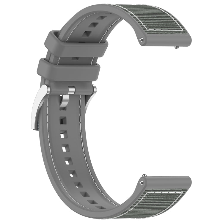 22mm Hybrid Nylon Braid Silicone Watch Band(Grey) - 22mm Bands by PMC TechLife | Online Shopping South Africa | PMC TechLife