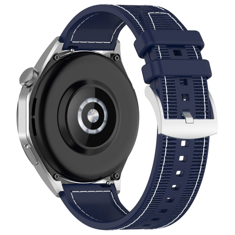 22mm Hybrid Nylon Braid Silicone Watch Band(Midnight Blue) - 22mm Bands by PMC TechLife | Online Shopping South Africa | PMC TechLife
