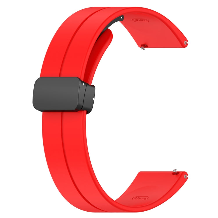 18mm Groove Folding Black Buckle Silicone Watch Band(Red) - 18mm Bands by PMC TechLife | Online Shopping South Africa | PMC TechLife | Buy Now Pay Later Mobicred