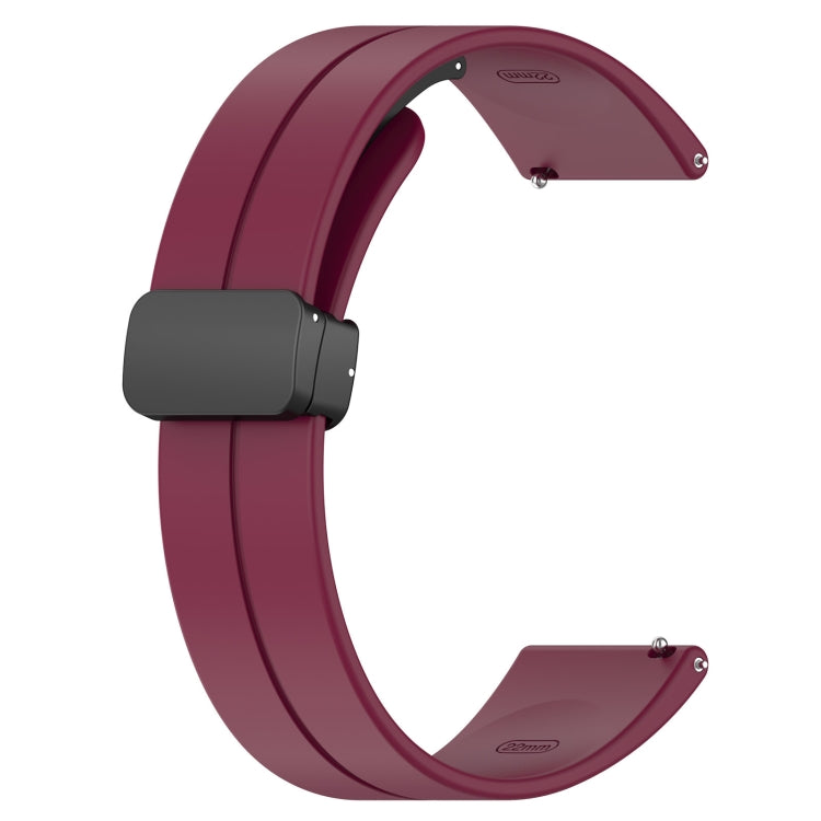 18mm Groove Folding Black Buckle Silicone Watch Band(Wine Red) - 18mm Bands by PMC TechLife | Online Shopping South Africa | PMC TechLife | Buy Now Pay Later Mobicred