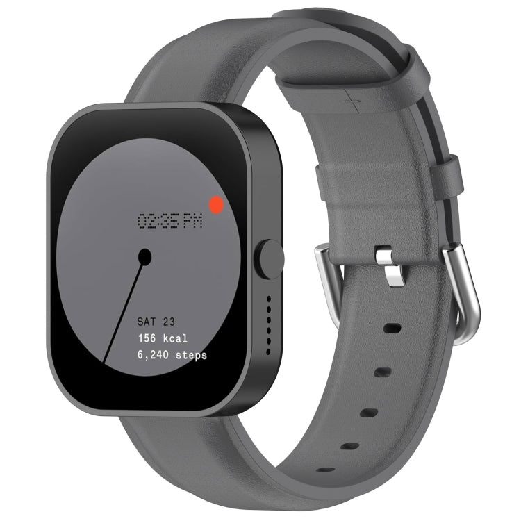 For CMF Watch Pro D395 / Watch Pro 2 22mm Round Tail Genuine Leather Watch Band(Grey) - free shipping - PMC TechLife - Order now!