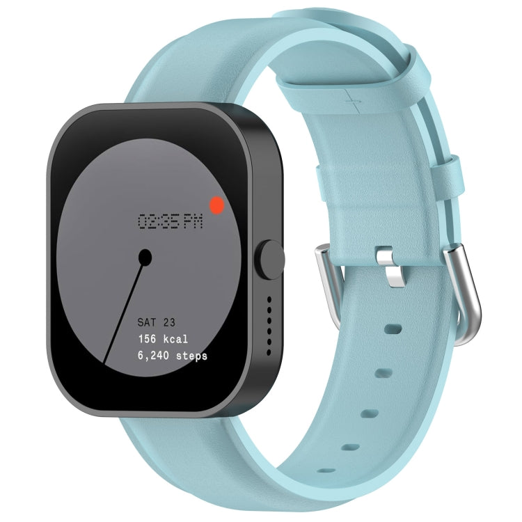 For CMF Watch Pro D395 22mm Round Tail Genuine Leather Watch Band(Light Blue) - Watch Bands by PMC TechLife | Online Shopping South Africa | PMC TechLife