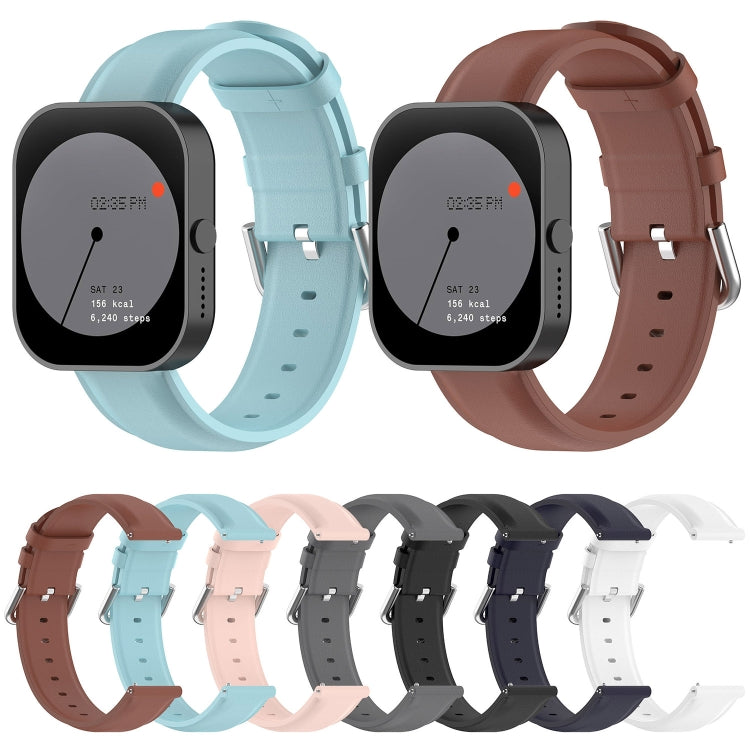 For CMF Watch Pro D395 / Watch Pro 2 22mm Round Tail Genuine Leather Watch Band(Grey) - free shipping - PMC TechLife - Order now!