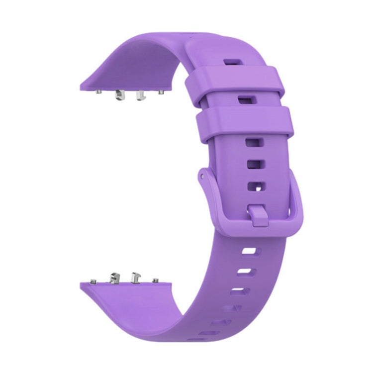 For Samsung Galaxy Fit 3 Solid Color Buckle Silicone Watch Band(Purple) - Watch Bands by PMC TechLife | Online Shopping South Africa | PMC TechLife