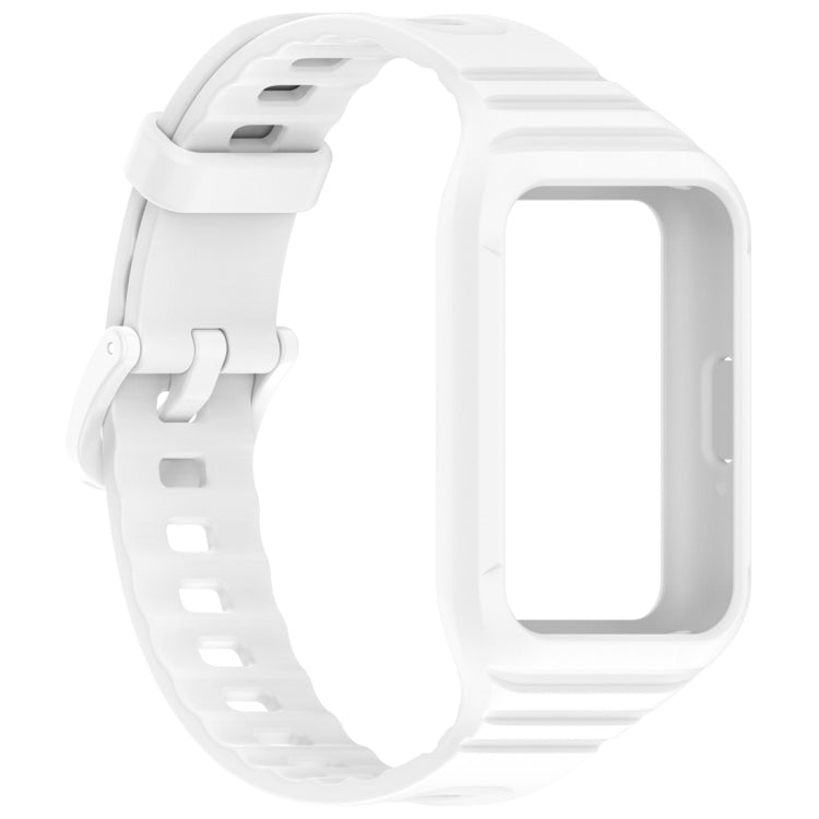 For Samsung Galaxy Fit 3 Solid Color Integrated TPU Watch Band(White) - Watch Bands by PMC TechLife | Online Shopping South Africa | PMC TechLife