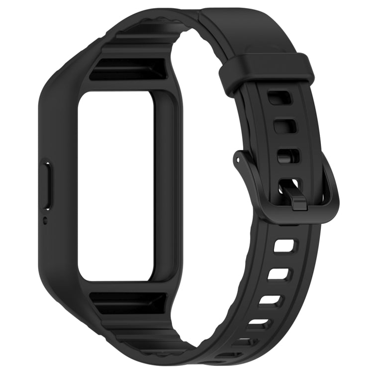 For Samsung Galaxy Fit 3 Solid Color Integrated TPU Watch Band(Black) - Watch Bands by PMC TechLife | Online Shopping South Africa | PMC TechLife