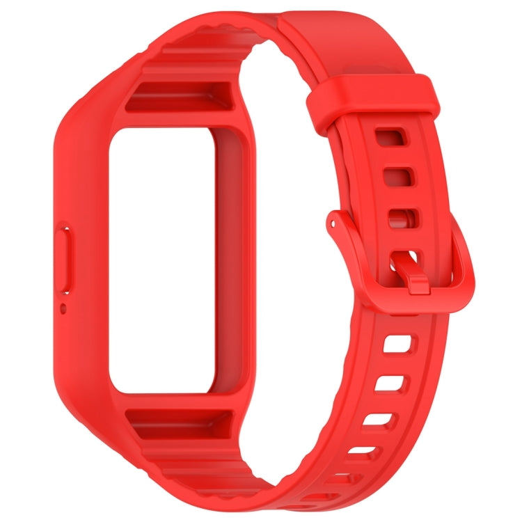 For Samsung Galaxy Fit 3 Solid Color Integrated TPU Watch Band(Red) - Watch Bands by PMC TechLife | Online Shopping South Africa | PMC TechLife