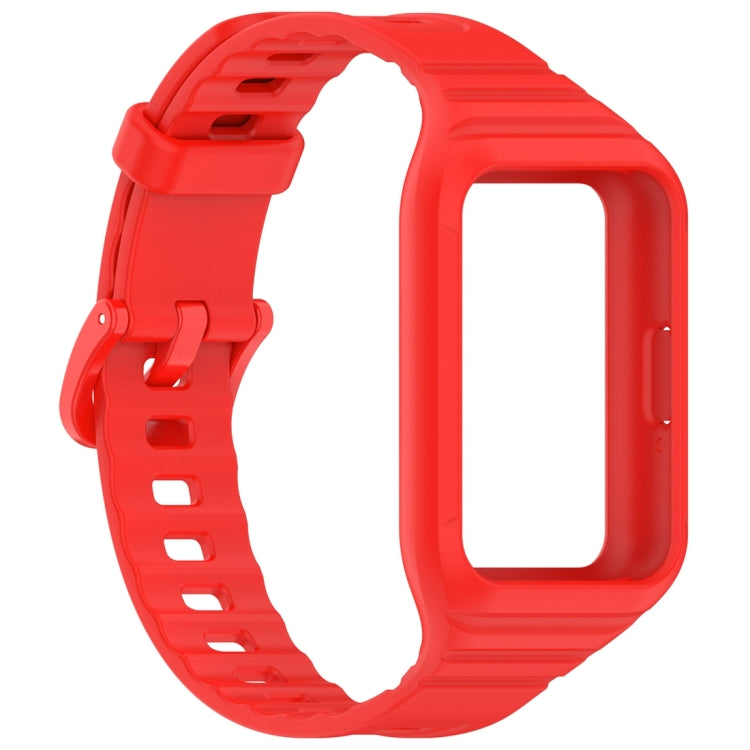 For Samsung Galaxy Fit 3 Solid Color Integrated TPU Watch Band(Red) - Watch Bands by PMC TechLife | Online Shopping South Africa | PMC TechLife