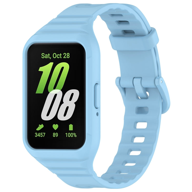 For Samsung Galaxy Fit 3 Solid Color Integrated TPU Watch Band(Light Blue) - Watch Bands by PMC TechLife | Online Shopping South Africa | PMC TechLife