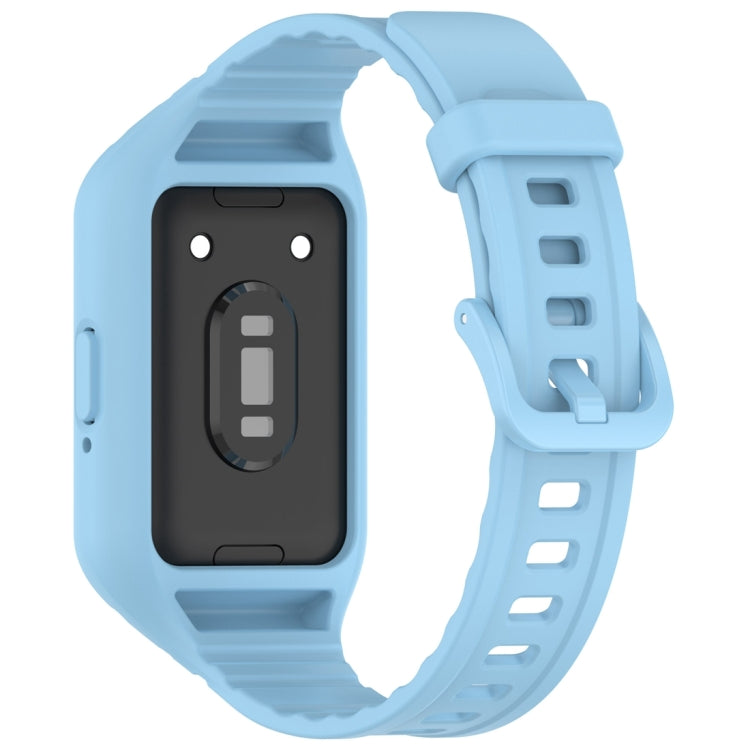 For Samsung Galaxy Fit 3 Solid Color Integrated TPU Watch Band(Light Blue) - Watch Bands by PMC TechLife | Online Shopping South Africa | PMC TechLife