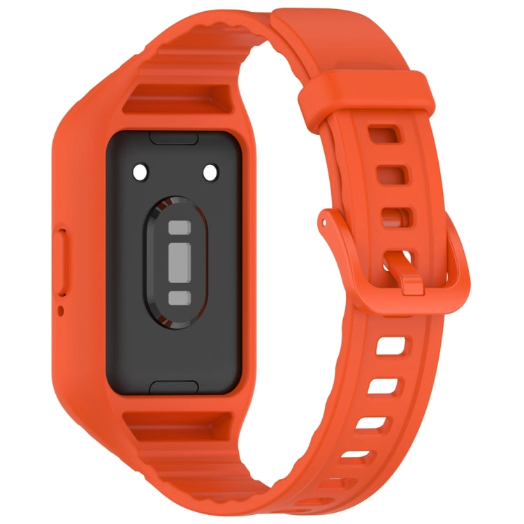For Samsung Galaxy Fit 3 Solid Color Integrated TPU Watch Band(Orange) - Watch Bands by PMC TechLife | Online Shopping South Africa | PMC TechLife