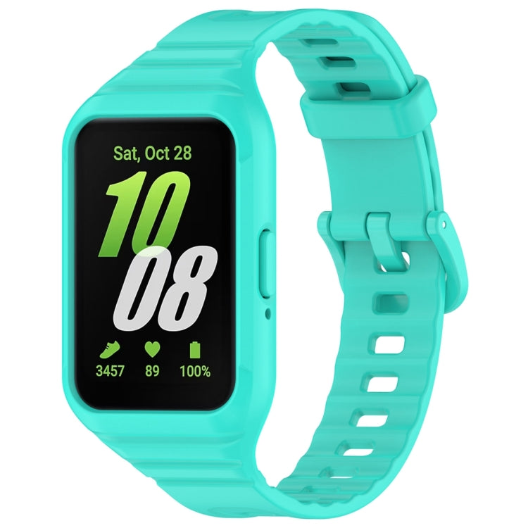 For Samsung Galaxy Fit 3 Solid Color Integrated TPU Watch Band(Cyan) - Watch Bands by PMC TechLife | Online Shopping South Africa | PMC TechLife
