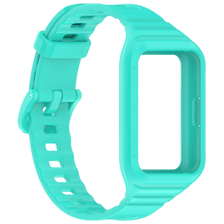 For Samsung Galaxy Fit 3 Solid Color Integrated TPU Watch Band(Cyan) - Watch Bands by PMC TechLife | Online Shopping South Africa | PMC TechLife