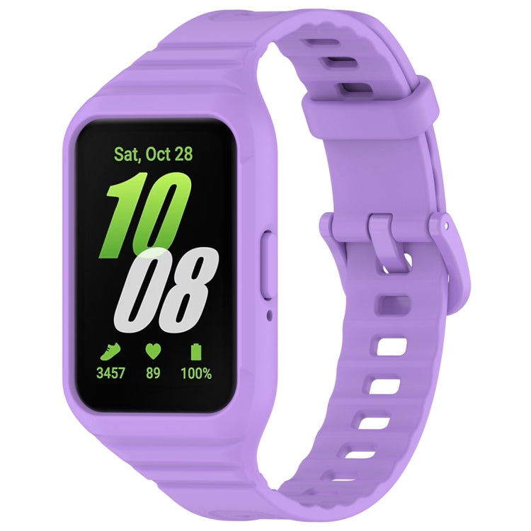 For Samsung Galaxy Fit 3 Solid Color Integrated TPU Watch Band(Purple) - Watch Bands by PMC TechLife | Online Shopping South Africa | PMC TechLife