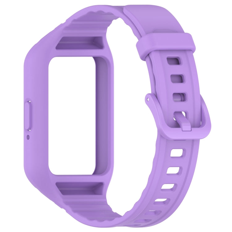 For Samsung Galaxy Fit 3 Solid Color Integrated TPU Watch Band(Purple) - Watch Bands by PMC TechLife | Online Shopping South Africa | PMC TechLife