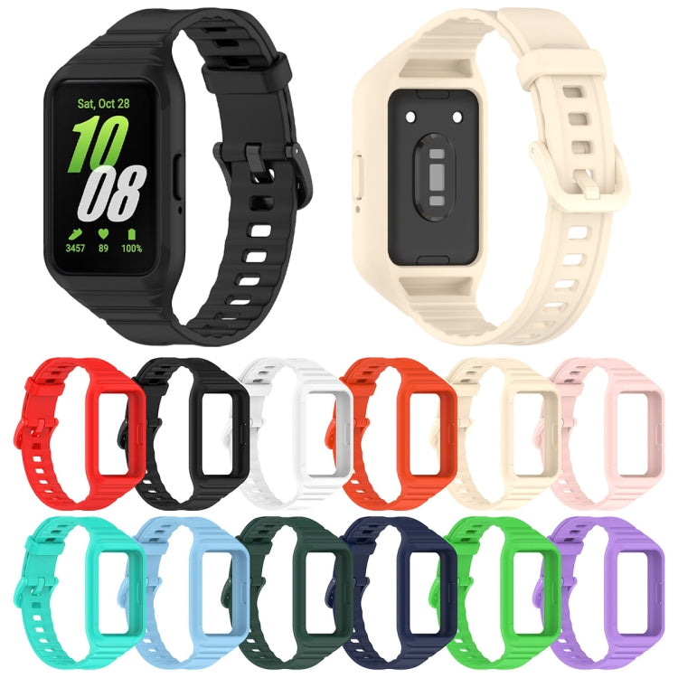 For Samsung Galaxy Fit 3 Solid Color Integrated TPU Watch Band(Dark Green) - Watch Bands by PMC TechLife | Online Shopping South Africa | PMC TechLife