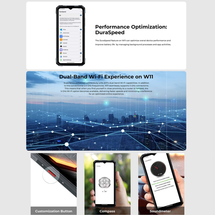 HOTWAV W11 Rugged Phone, 6GB+256GB, Night Vision, 20800mAh, 6.6 inch Android 13 MT8788 Octa Core, Network: 4G, OTG(Cosmic Black) - free shipping - PMC TechLife - Order now!