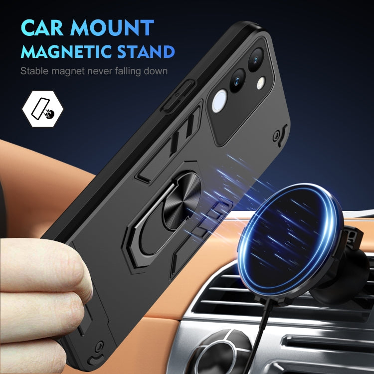 For vivo V29e 5G Shockproof Metal Ring Holder Phone Case(Black) - free shipping - PMC TechLife - Order now!