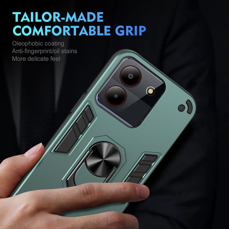 For ZTE Blade A54 Shockproof Metal Ring Holder Phone Case(Green) - ZTE Cases by PMC TechLife | Online Shopping South Africa | PMC TechLife