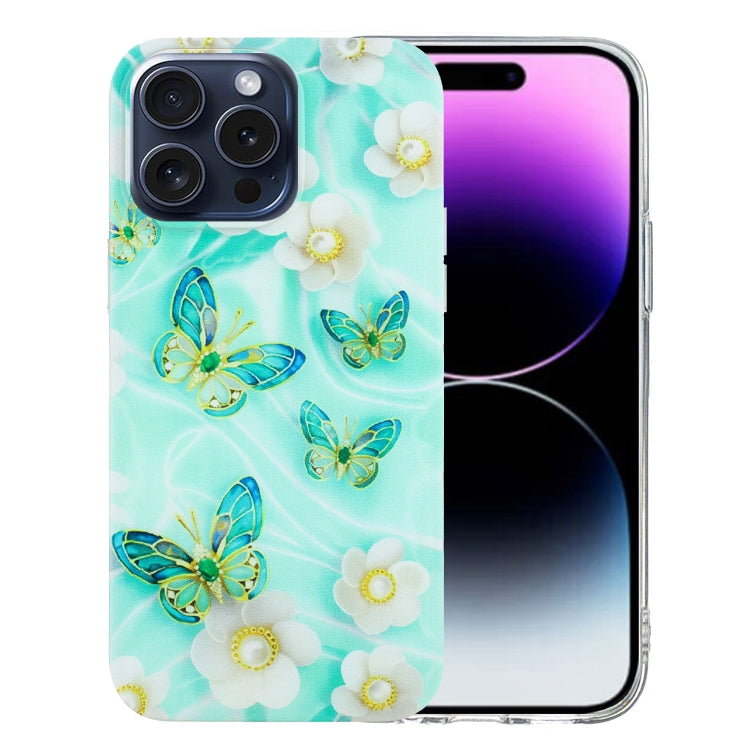 For iPhone 16 Pro Max Colorful Painting Pattern TPU Phone Case(Butterflies) - iPhone 16 Pro Max Cases by PMC TechLife | Online Shopping South Africa | PMC TechLife | Buy Now Pay Later Mobicred