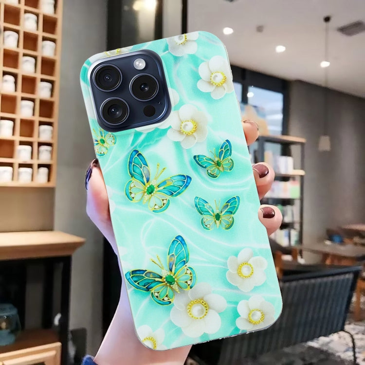 For iPhone 16 Pro Max Colorful Painting Pattern TPU Phone Case(Butterflies) - iPhone 16 Pro Max Cases by PMC TechLife | Online Shopping South Africa | PMC TechLife | Buy Now Pay Later Mobicred