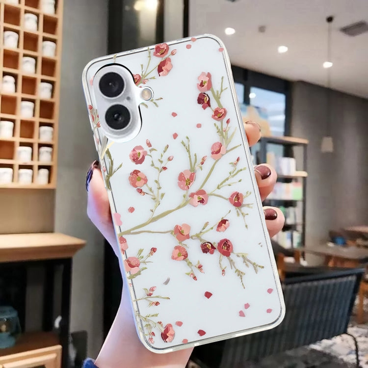 For iPhone 16 Plus Colorful Painting Pattern TPU Phone Case(Red Flowers) - iPhone 16 Plus Cases by PMC TechLife | Online Shopping South Africa | PMC TechLife | Buy Now Pay Later Mobicred