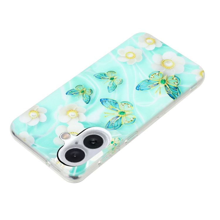 For iPhone 16 Colorful Painting Pattern TPU Phone Case(Butterflies) - iPhone 16 Cases by PMC TechLife | Online Shopping South Africa | PMC TechLife | Buy Now Pay Later Mobicred