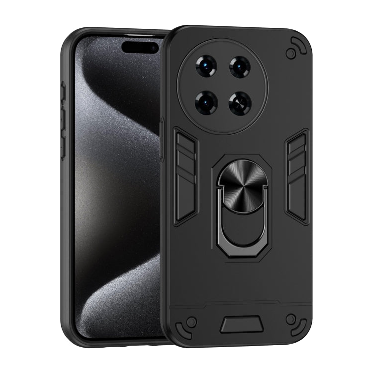 For Tecno Spark 20 Pro+ Shockproof Metal Ring Holder Phone Case(Black) - Tecno Cases by PMC TechLife | Online Shopping South Africa | PMC TechLife | Buy Now Pay Later Mobicred