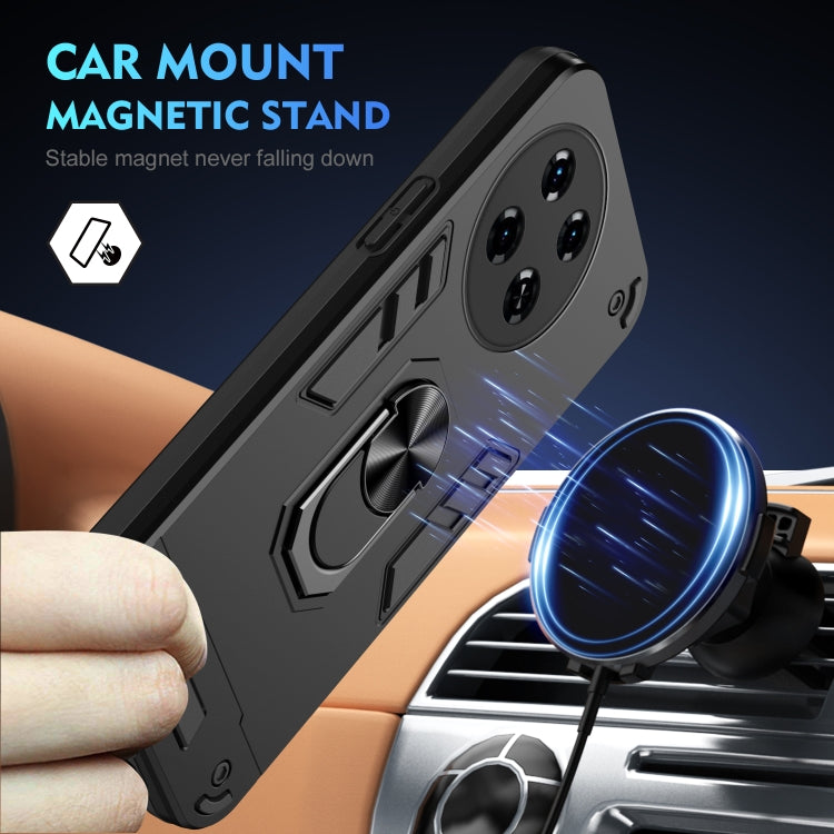 For Tecno Spark 20 Pro+ Shockproof Metal Ring Holder Phone Case(Black) - Tecno Cases by PMC TechLife | Online Shopping South Africa | PMC TechLife | Buy Now Pay Later Mobicred