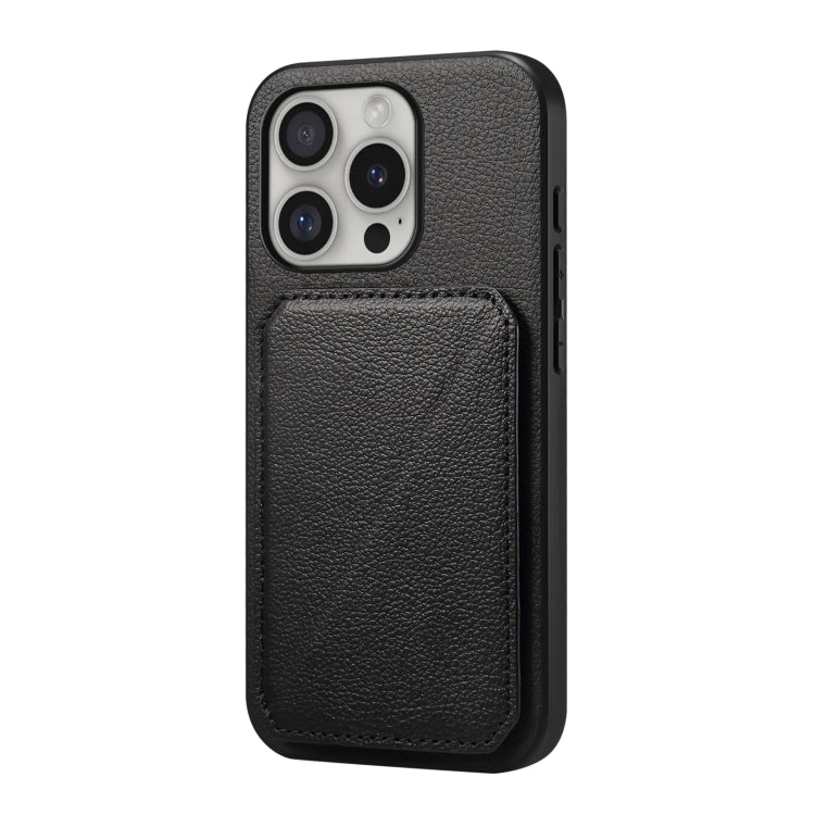 For iPhone 16 Pro Max D04 Calf Texture Dual Card Slot Holder Phone Case(Black) - iPhone 16 Pro Max Cases by PMC TechLife | Online Shopping South Africa | PMC TechLife | Buy Now Pay Later Mobicred